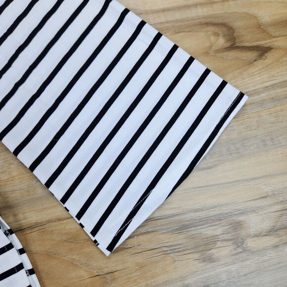 🍑Black & White Striped Off Shoulder Bell Sleeve Top XLarge - Picture 8 of 13